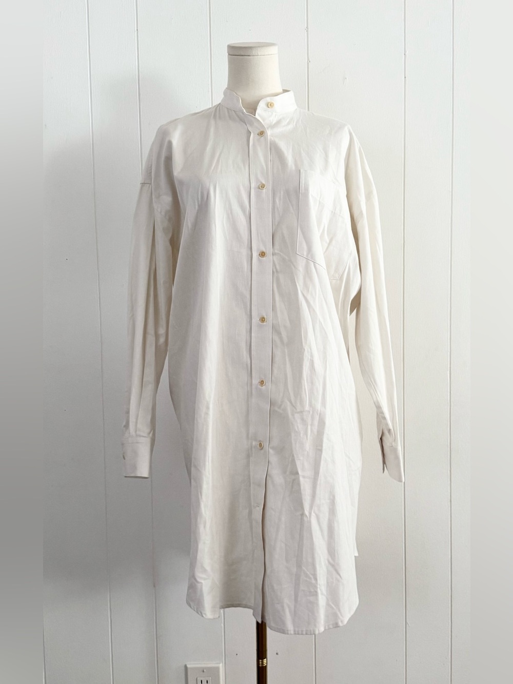 MAMÈNE Phoebe Mini Shirt Dress in White Size 0 XS/S Oversized Convertible Back - Picture 6 of 12